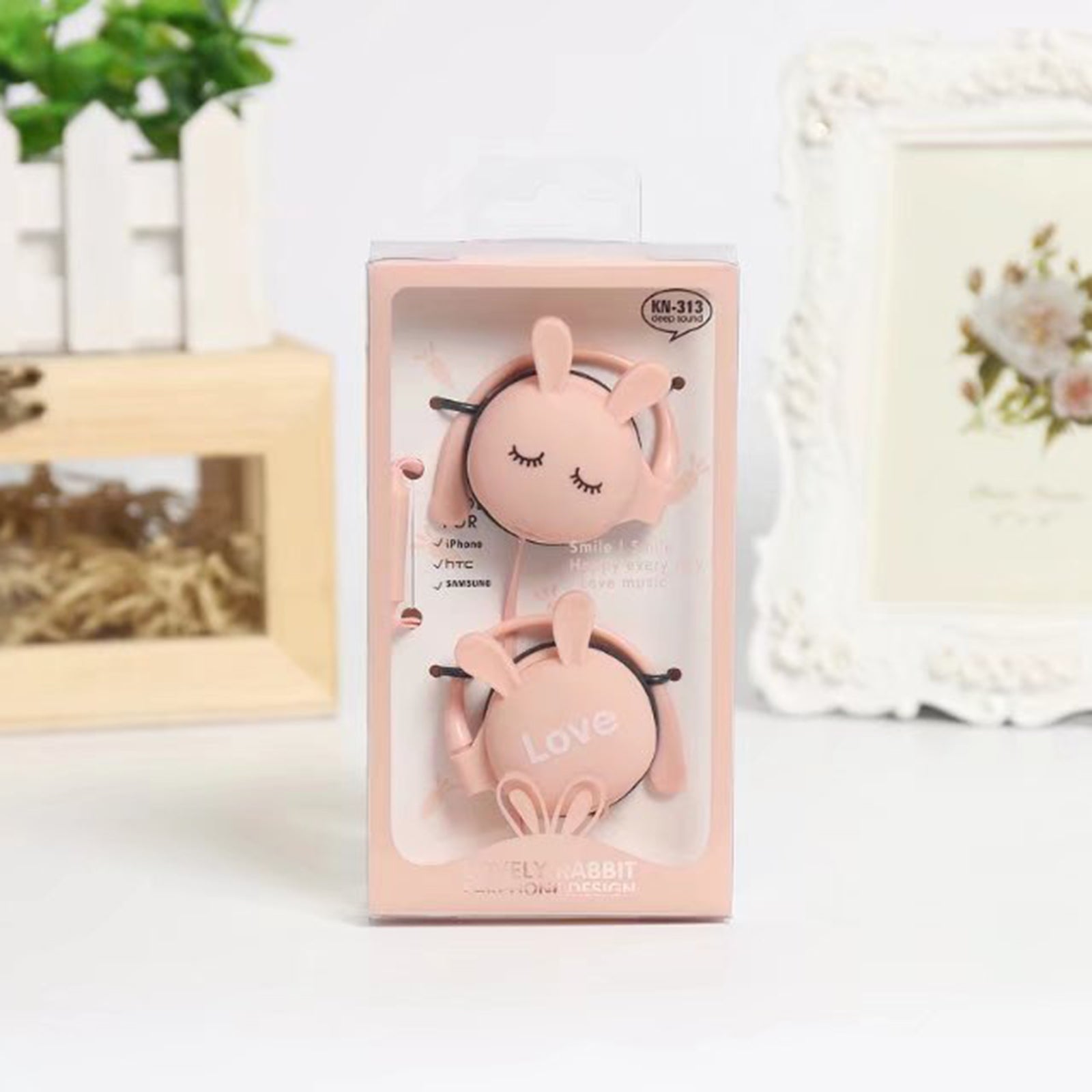 Cartoon Rabbit Earbuds Wired Over Ear Headphones Clip Walking Gym Headset with Microphone Cartoon Rabbit Earbuds Wired Over Ear Headphones Clip Walking Gym Headset with Microphone